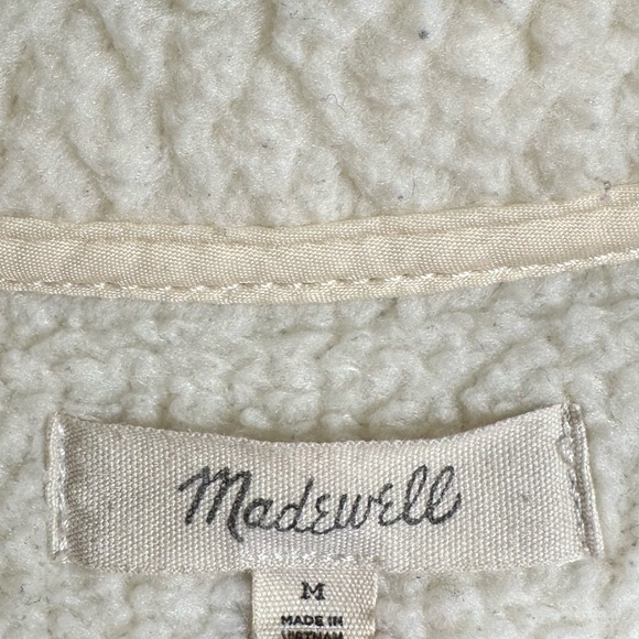 Madewell Women’s Polartec Fleece Popover Jacket Size Medium - Antique Cream - Picture 5 of 7